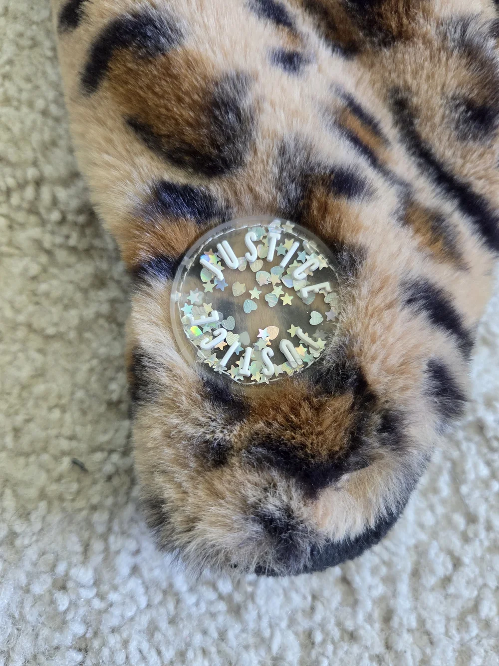 Kids Leopard Faux-Fur Hat with Pink Ear Accents